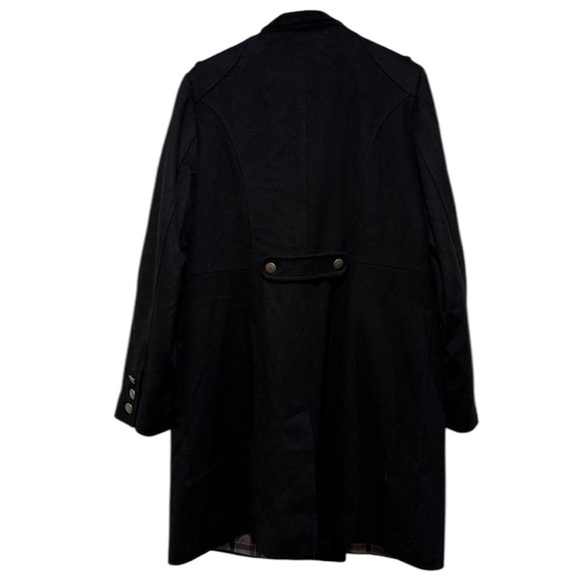 Barbour Womens Commander Wool Cashmere Coat Sz 14 Black Classic Staple Preppy - Picture 15 of 15
